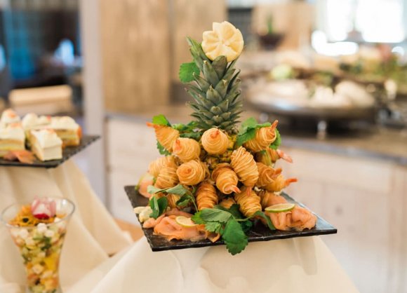 Vorspeisenbuffet - überbackene Shrimps