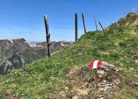 Wegmarkierung auf dem Weg zum Tappenkarsee