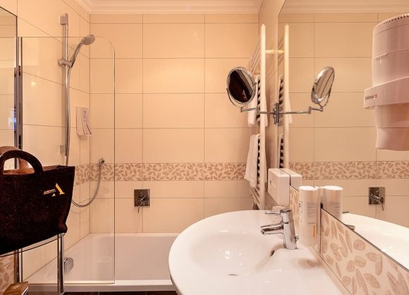 Nice bathrooms with enough storage room